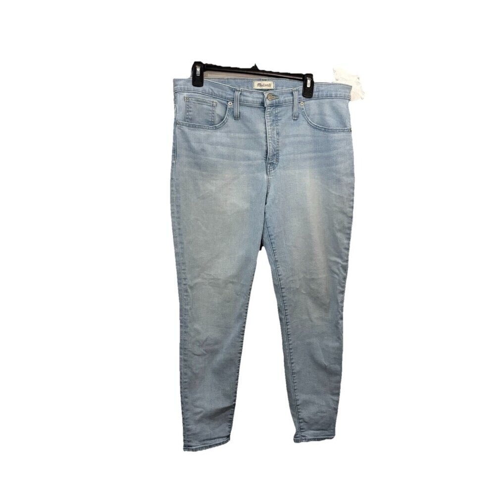 Madewell Jeans Sz 32 Womens 9" Mid Rise Skinny Crop Light Wash Denim Stretch Zip